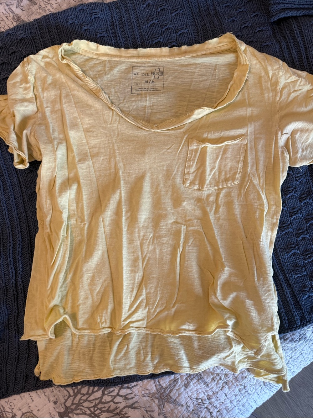 We The Free Women's Yellow Short Sleeve Pocket Tee